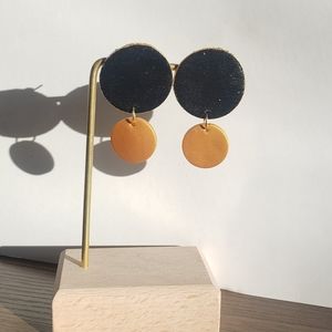Handmade Elegant Black and Gold Earrings